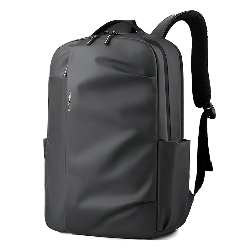 Men's Trendy Brand Casual Minimalist Solid Color Backpack, Lightweight Large-Capacity Outdoor Commuting Travel Laptop Backpack