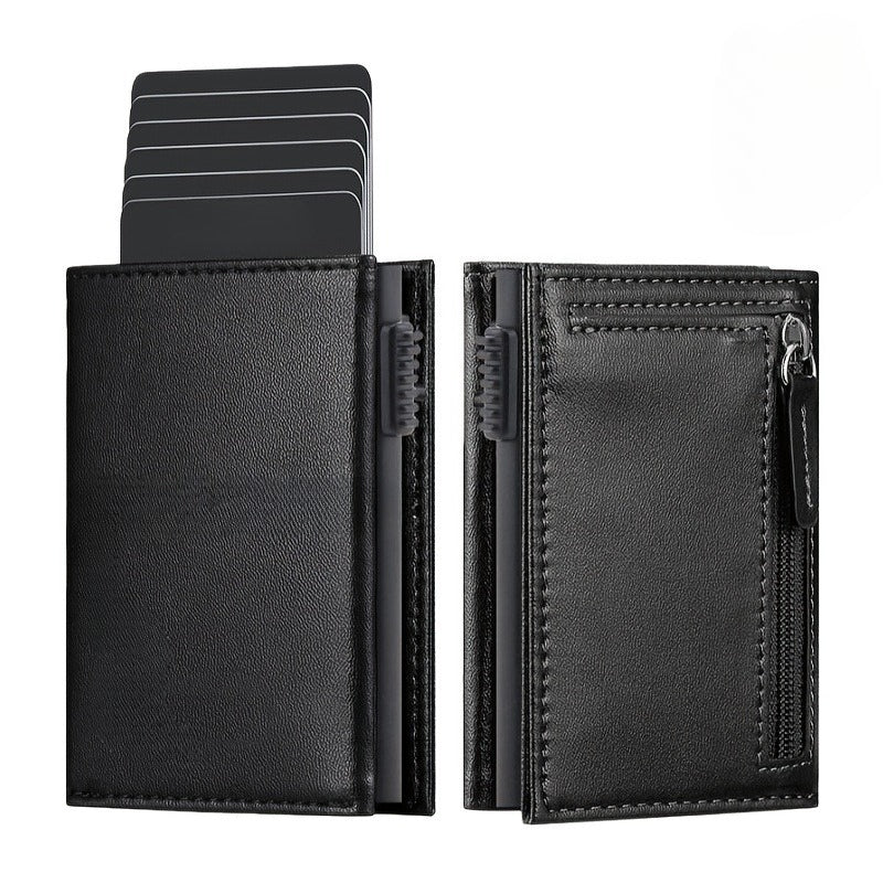 Vintage Magnetic Lock Wallet with Pop-Up Card Holder & Coin Suitable for Cash, Credit Cards, Holders, PU, Zipper Pouches, Card - Birthday\u002FValentine's Gift for Him