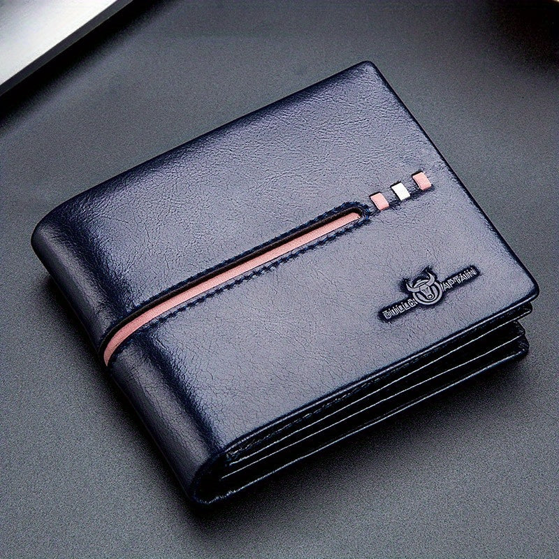 Men's RFID Anti-theft Wallet- Heavy-duty Cow Leather Anti-scanning Technology, Golden Hardware, Multi-compartment Design, Cash Pocket and Driver's License Slot- Business and Daily Use(Black, Brown, Dark Gray)- Ideal Gift for Men, Bi-foldable Men's