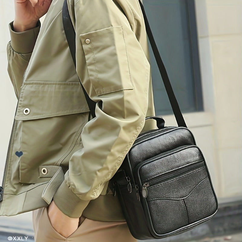 Men's Crossbody Backpack, Shoulder Bag, Retro Handbag, Business Bag, Casual Men's Bag, Briefcase, Holiday Gift, Large Capacity, Multi-compartment, Crossbody Bag Handbag with Adjustable Shoulder Strap