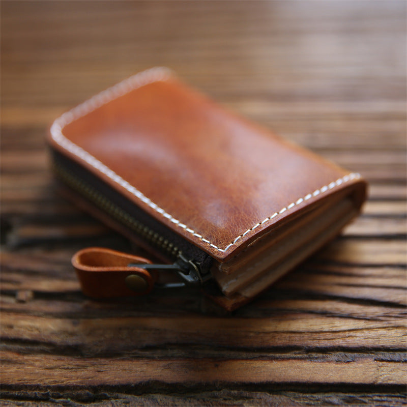 Crafted Vintage Italian Faux Leather Wallet for Men | Made from Top-Quality Cowhide, Casual Design, Compact Zipper Coin Purse
