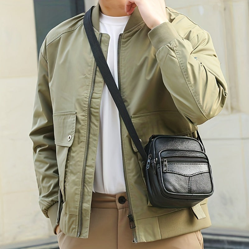 Men's Crossbody Backpack, Shoulder Bag, Retro Handbag, Business Bag, Casual Men's Bag, Briefcase, Holiday Gift, Large Capacity, Multi-compartment, Crossbody Bag Handbag with Adjustable Shoulder Strap