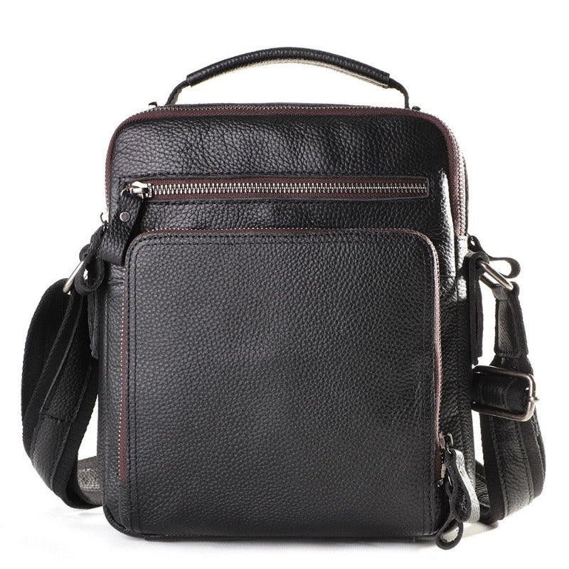 Men's Shoulder Bag Vintage Cowhide Men's Casual Crossbody Backpack Large Capacity Multifunctional Crossbody Bag