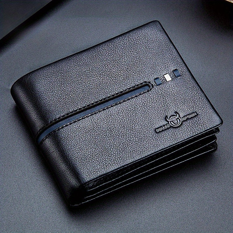 Men's RFID Anti-theft Wallet- Heavy-duty Cow Leather Anti-scanning Technology, Golden Hardware, Multi-compartment Design, Cash Pocket and Driver's License Slot- Business and Daily Use(Black, Brown, Dark Gray)- Ideal Gift for Men, Bi-foldable Men's