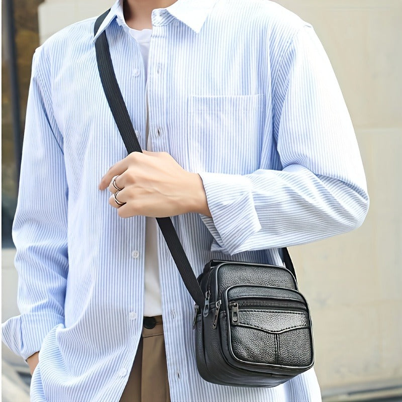 Men's Crossbody Backpack, Shoulder Bag, Retro Handbag, Business Bag, Casual Men's Bag, Briefcase, Holiday Gift, Large Capacity, Multi-compartment, Crossbody Bag Handbag with Adjustable Shoulder Strap