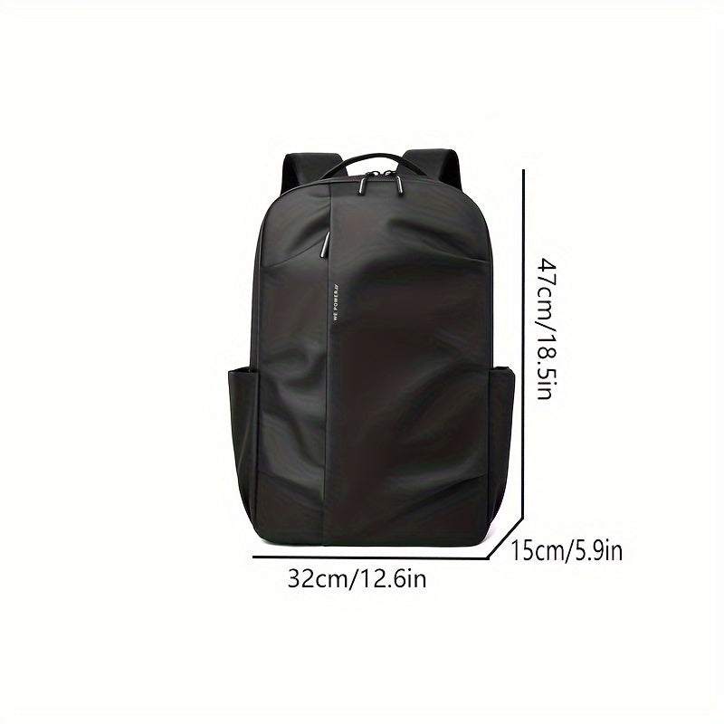 Men's Trendy Brand Casual Minimalist Solid Color Backpack, Lightweight Large-Capacity Outdoor Commuting Travel Laptop Backpack