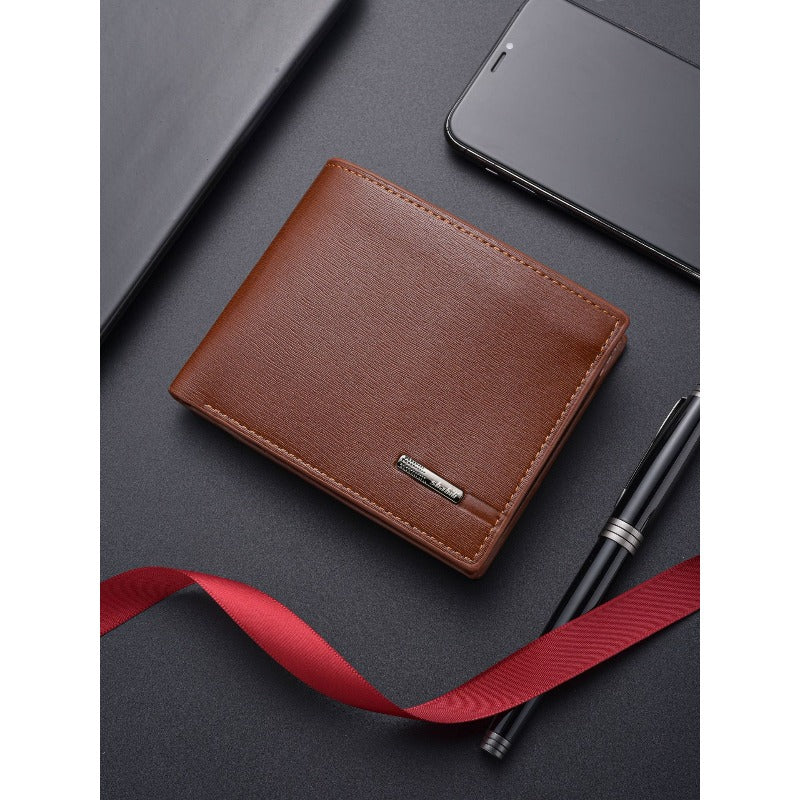 A Slim, Compact Wallet for Men, Featuring a Horizontal Design Inspired by Korean Style, Perfect for Students And Young Adults, with a Trendy And Minimalist Soft End