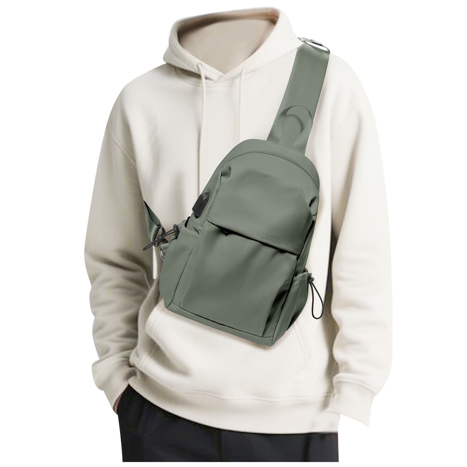 Fashionable Casual Outdoor Men'S Chest Bag, Durable Crossbody Backpack, Practical Women'S Crossbody Bag, Lightweight Sports Small Backpack, Chest-To-Shoulder Bag with Adjustable Straps, Convenient Storage Daily Commuter Bag, Sports Bag Suitable